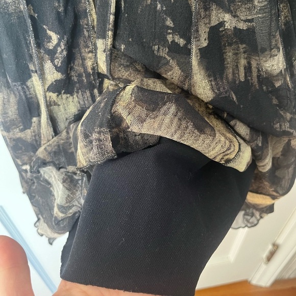 black cream mesh stretch drop waist dress moody floral whimsigoth goth Sz S - Picture 4 of 15